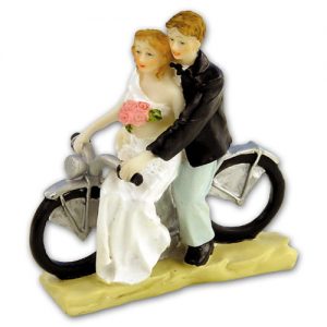 Item # 202 - Bruidspaar op Motorfiets Polystone