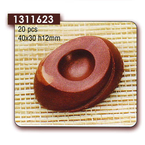 Polycarbonaat Bonbon Chocoladevorm: Ovaal met holletje