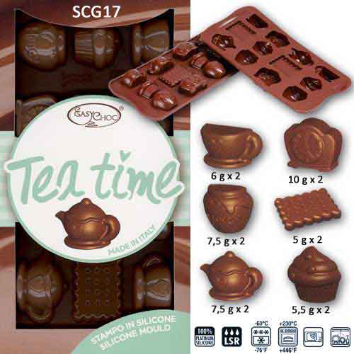 Siliconen Chocoladevorm: Tea Time
