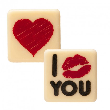 I Love You - Witte chocoladeschildjes